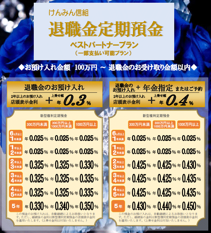 退職金定期預金(ベストパートナープラン)